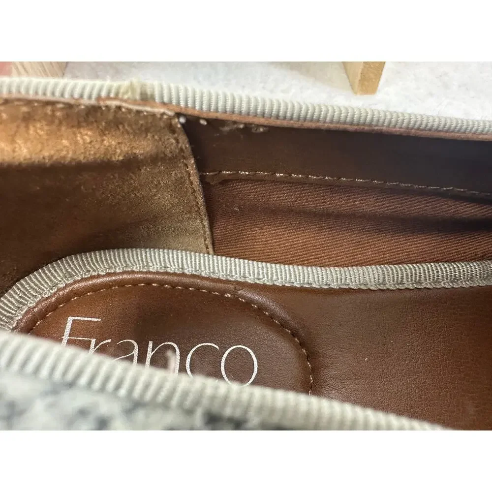 Franco Sarto Women's Jeena Leather Loafers Snake-Print Finish SZ 7 NWOT Classic